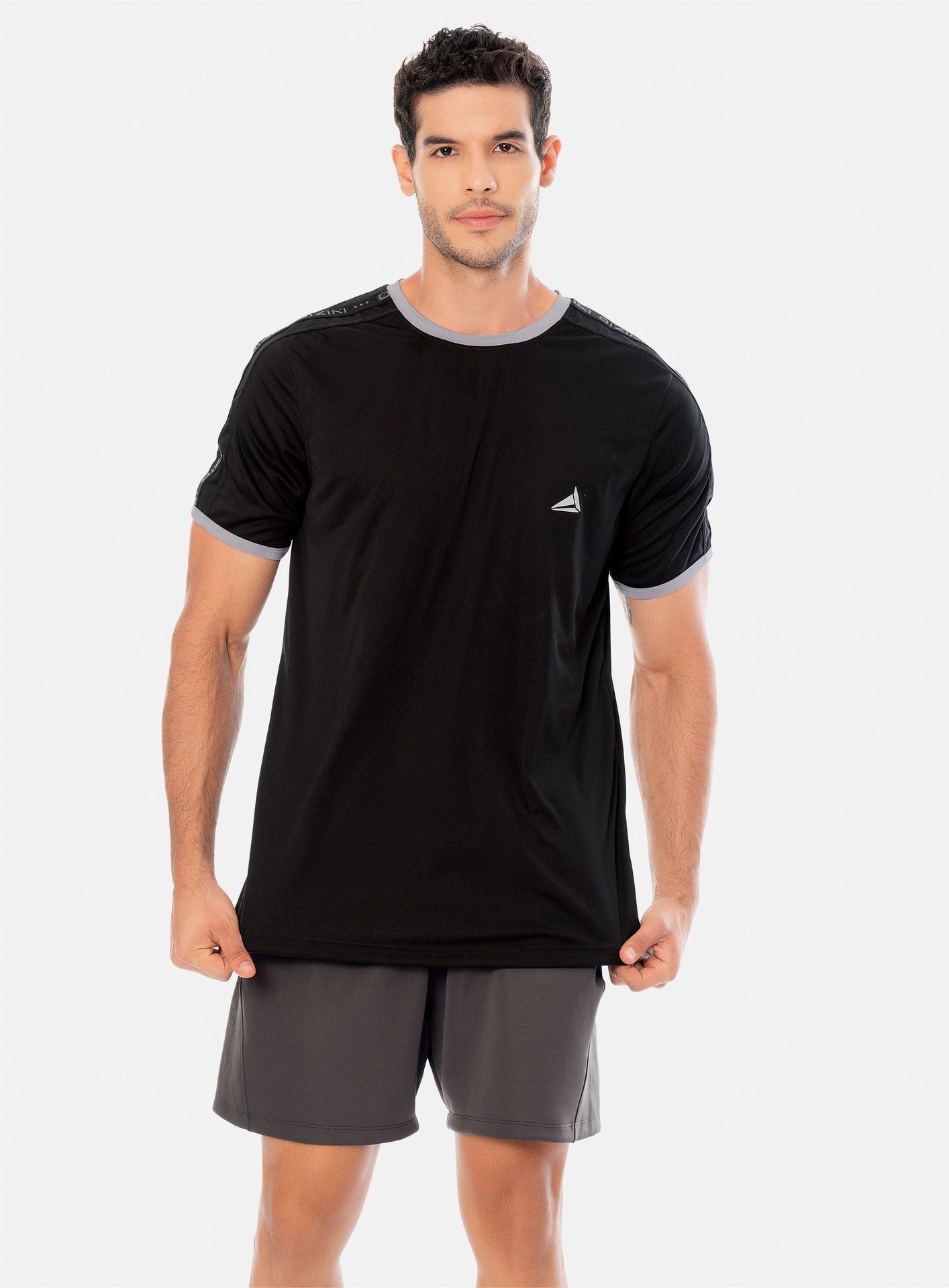 CAMISETA DEPORTIVA HOMBRE CON ELÁSTICO EXPUESTO ESTAMPADO TALLA S - M - L - XL PRECIO ESPECIAL