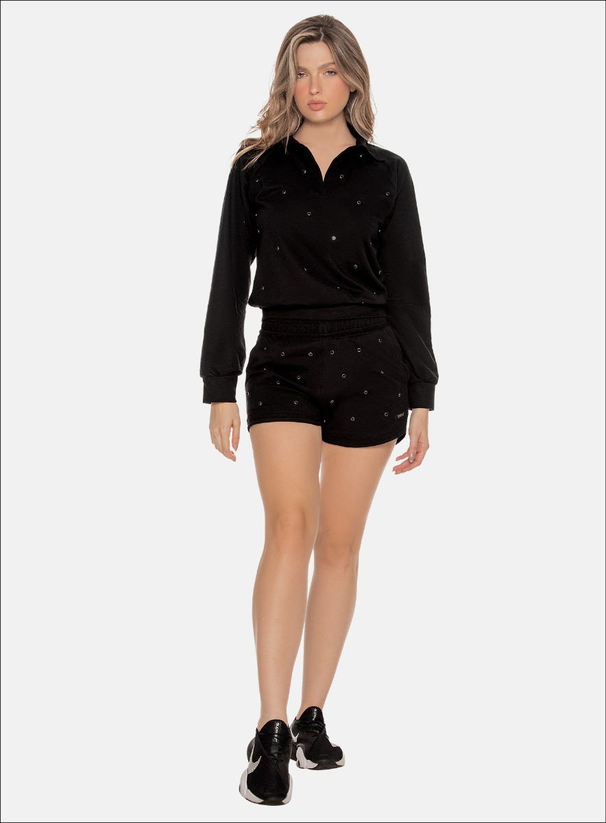 Short casual con diseño en pedreria - PRECIO ESPECIAL