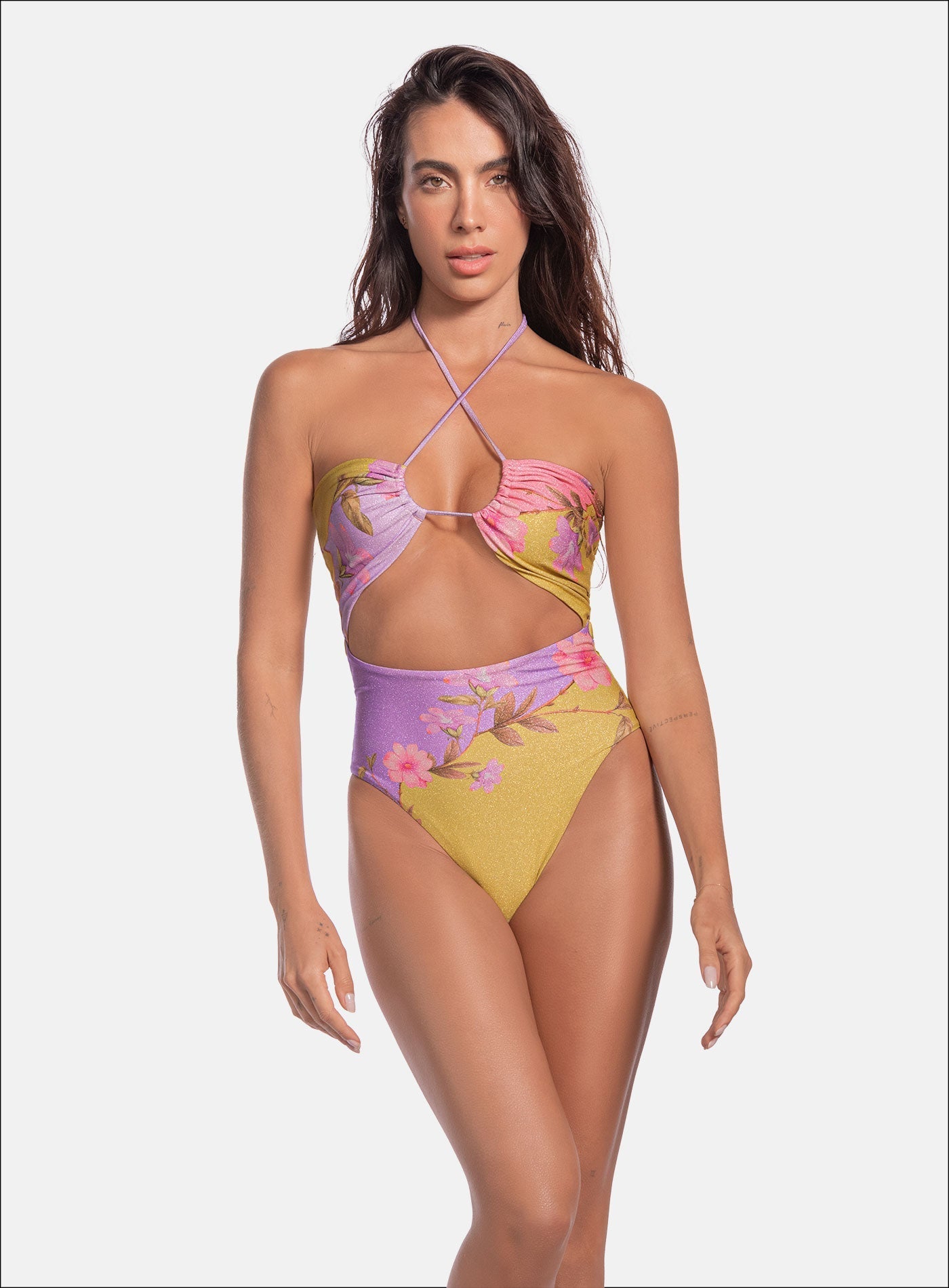VESTIDO DE BAÑO ENTERO TELA EFECTO BRILLO - PRECIO ESPECIAL